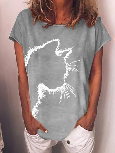 Women's Cat Print Tee - Modetalente - Modalova