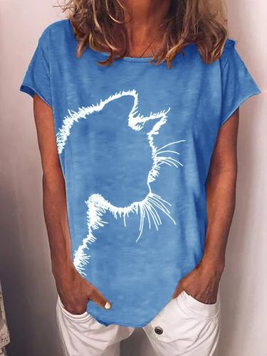 Women's Cat Print Tee - Just Fashion Now - Modalova