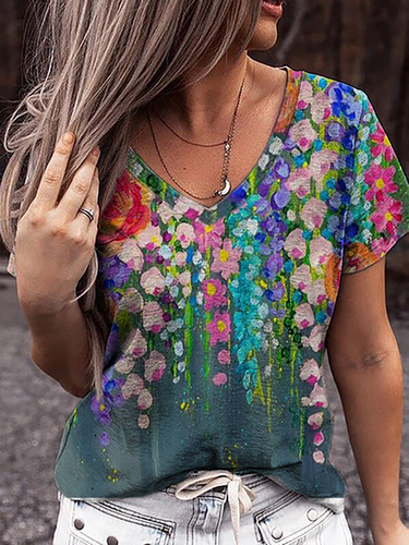 Short Sleeve Floral T-shirt - Modetalente - Modalova