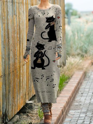 Long Sleeve Shift Casual Knitting Dress - Just Fashion Now - Modalova