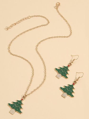 Simple Christmas Tree Earrings Necklace - Modetalente - Modalova