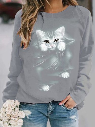 Casual Animal White Sweatshirt - Modetalente - Modalova