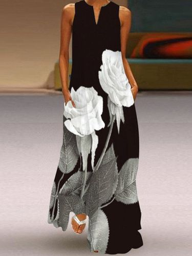 Floral Sleeveless Casual Weaving Dress - Just Fashion Now - Modalova