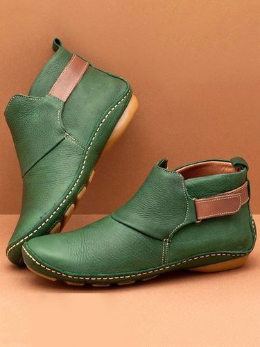 Women Casual Comfy Daily Adjustable Soft Leather Booties - Just Fashion Now - Modalova