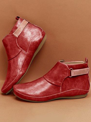 Women Casual Comfy Daily Adjustable Soft Leather Booties - Modetalente - Modalova