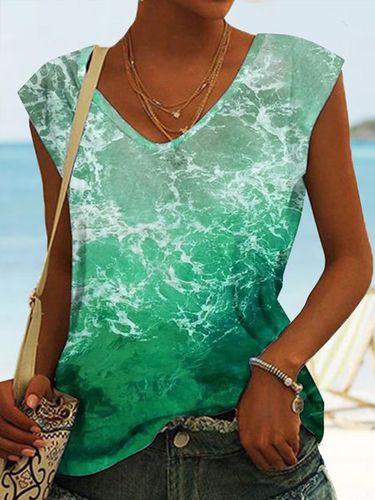 Wonderful ocean gradient loose top T-shirt - Just Fashion Now - Modalova
