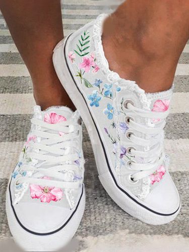 Fashion Floral Ultralight Breathable Sports Canvas Shoes - Just Fashion Now - Modalova