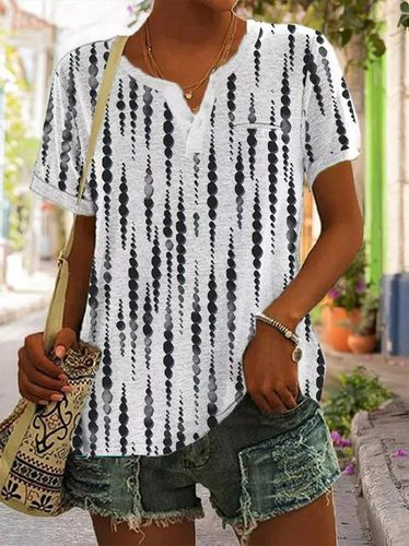 Casual Loose Short Sleeve Pullover Top - Just Fashion Now - Modalova