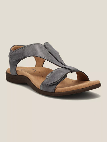 Retro Solid Color Casual Velcro Portable Sandals - Just Fashion Now - Modalova