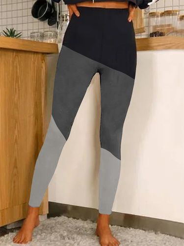 Color Block Casual Leggings - Just Fashion Now - Modalova
