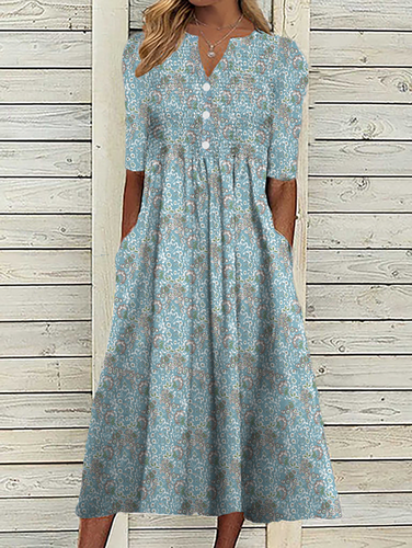 Casual Floral Dress - Just Fashion Now - Modalova