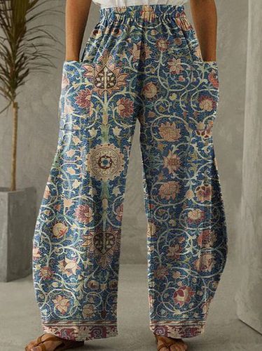 Ethnic Cotton-Blend Casual Casual Pants - Just Fashion Now - Modalova