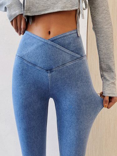 Tight Plain Denim Leggings - Just Fashion Now - Modalova