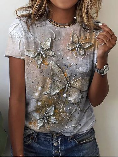 Vacation Butterfly Short Sleeve T-Shirt - Modetalente - Modalova
