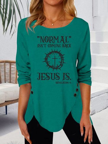 Normal isn't coming back jesus Printed button top tunic - Just Fashion Now UK - Modalova