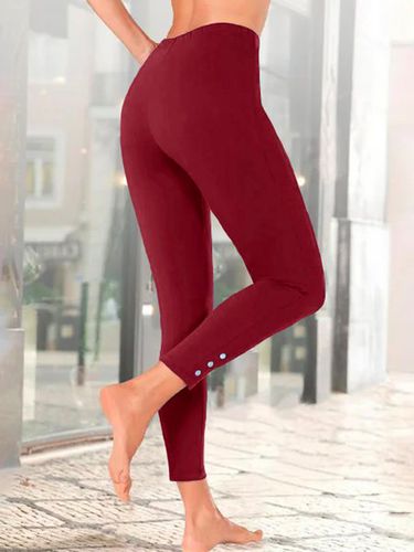 Plain Casual Leggings - Modetalente - Modalova