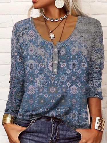 V Neck Cotton-Blend Ethnic Top - Just Fashion Now - Modalova