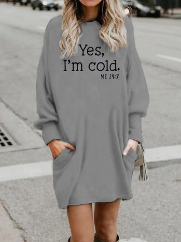 Womens Yes I Am Cold Casual Dress - Modetalente - Modalova