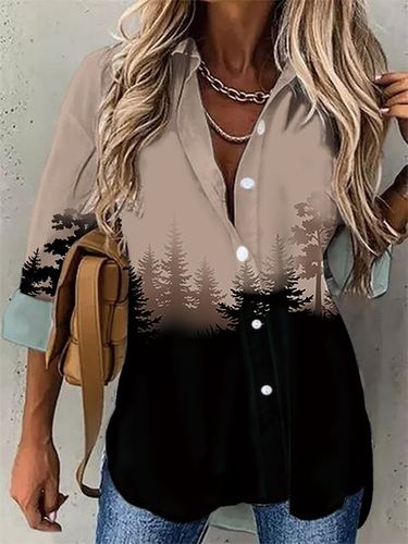 Abstract Long Sleeve Casual Blouse - Modetalente - Modalova