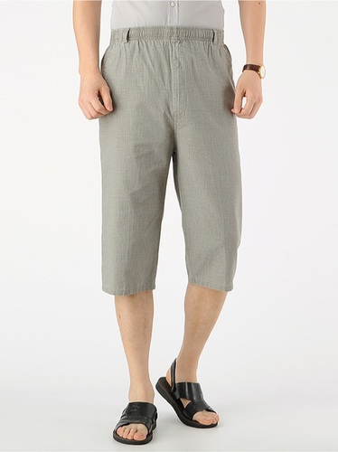 Men's Cotton Linen Style High Waist Straight Casual Pants - Zolucky - Modalova