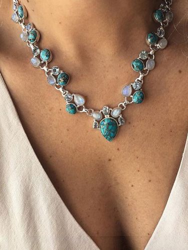 Boho Turquoise Necklace - Just Fashion Now - Modalova