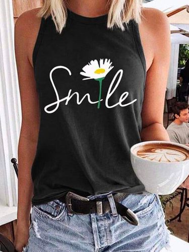 Mother's Day Theme Floral Text Print Spring New Explosive Ladies Sleeveless Tank Top T-Shirt - Just Fashion Now - Modalova