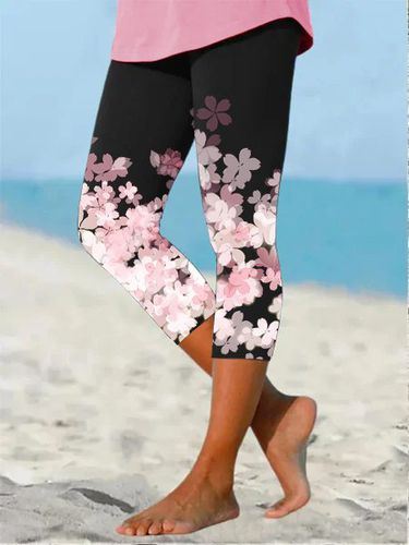 Jersey Casual Floral Tight Leggings - Just Fashion Now - Modalova