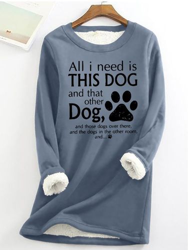 Women's All I Need Is This Dog And That Other Dog Simple Warmth Fleece Sweatshirt - Modetalente - Modalova