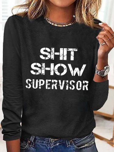 Women's Shit Show Supervisor Simple Long sleeve Top - Just Fashion Now - Modalova