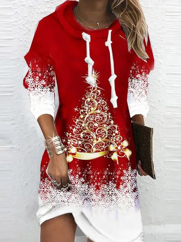 Christmas Casual Loose Long sleeve Tunic Dress - Modetalente - Modalova