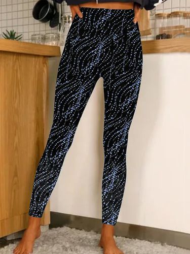 High elastic cropped Leggings with glittering printing Leggings - Just Fashion Now - Modalova