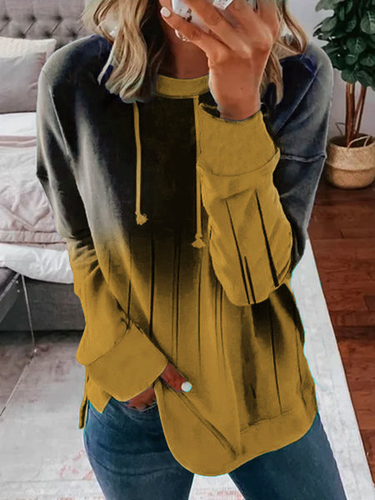 Round Neck Loosen Ombre Sweatshirt - Modetalente - Modalova