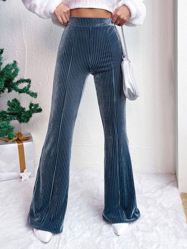 Casual Regular Fit Plain Velvet Casual Pants - Just Fashion Now - Modalova