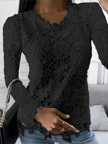 Lace Regular Fit Casual Lace Top - Just Fashion Now - Modalova