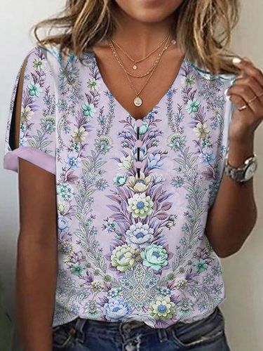 Summer Floral Casual Loose T-Shirt - Just Fashion Now - Modalova