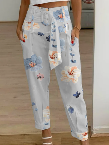 Casual Floral Loose Cargo Pants - Just Fashion Now - Modalova