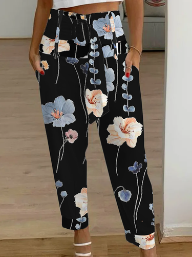 Casual Floral Loose Cargo Pants - Just Fashion Now - Modalova