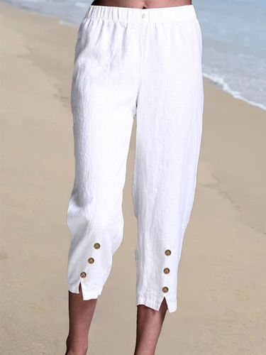 Women's linen casual cropped pants - Just Fashion Now - Modalova