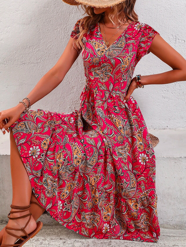 Vacation Paisley Printed Dress - Modetalente - Modalova