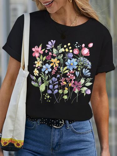 Women's wildflowers Cotton Casual T-Shirt - Just Fashion Now - Modalova