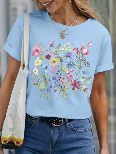 Women's wildflowers Cotton Casual T-Shirt - Just Fashion Now - Modalova