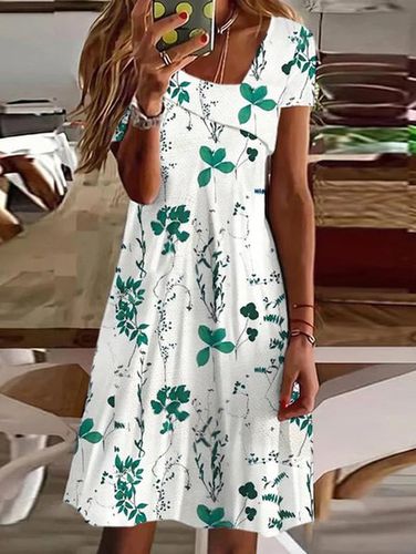 Floral Loose Asymmetrical Casual Dress - Just Fashion Now - Modalova
