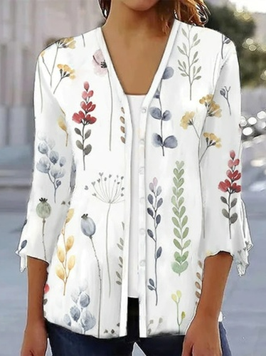 Wrap Casual Loose Floral Shirt - Just Fashion Now - Modalova