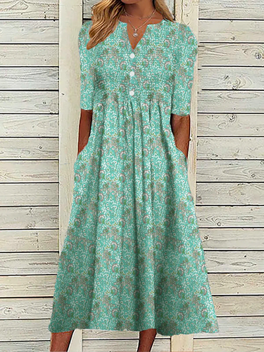 Casual Floral Dress - Just Fashion Now - Modalova