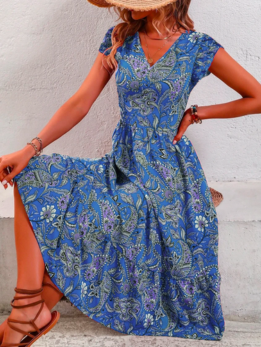 Vacation Paisley Printed Dress - Modetalente - Modalova