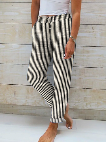 Casual Striped Loose Pants - Just Fashion Now - Modalova