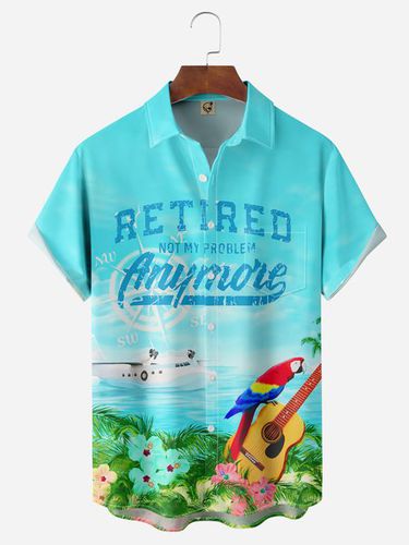 Retired Not My Problem Anymore Chest Pocket Short Sleeve Hawaiian Shirt - Modetalente - Modalova