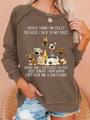 Women's Funny Dog Lover Casual Sweatshirt - Modetalente - Modalova