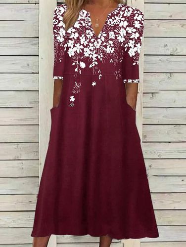 Elegant Loose Floral Dress - Just Fashion Now - Modalova