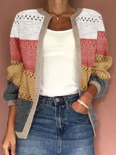 Jacquard Wrap Casual Cardigan - Modetalente - Modalova